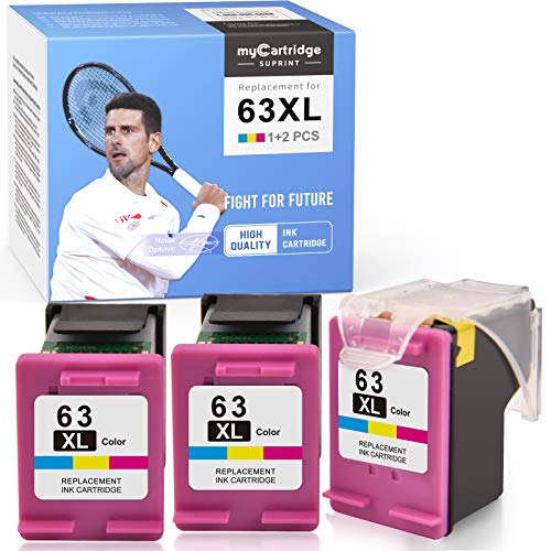 Best Deal 🛒 myCartridge SUPRINT Remanufactured Ink Cartridge Replacement for HP 63 XL 63XL Eco-Saver use with Envy 4520 4512 OfficeJet 5258 5255 3830 4650 5252 4652 4516 DeskJet 3630 3632 (Tri-Color, 1 +2 Pack)
