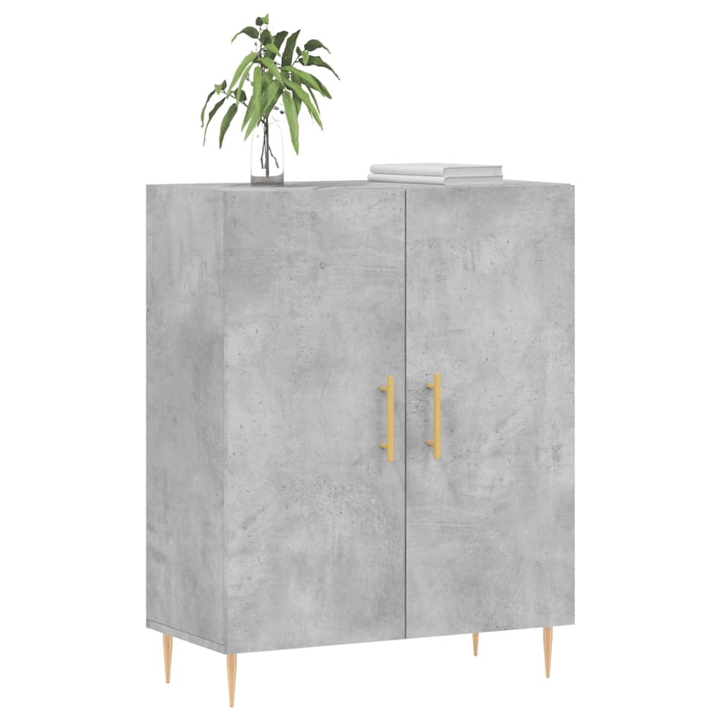 Kredens szary beton 69,5x34x90 cm drewno inżynieryjne, komoda do przechowywania sypialni, szafka z szufladami, komody z szufladami