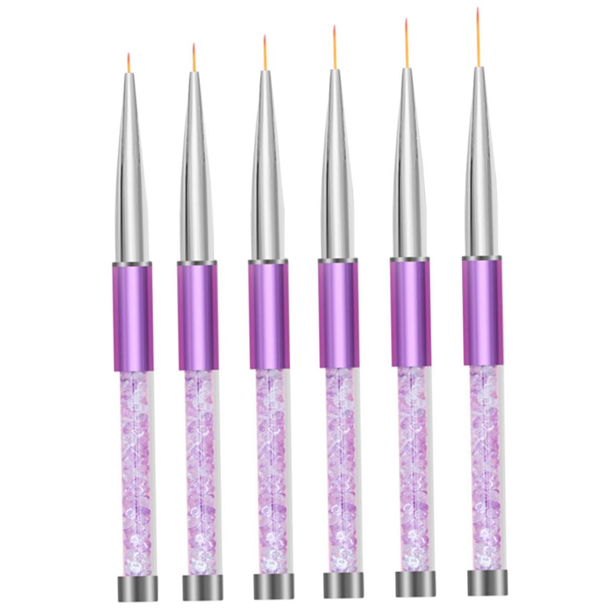 6 piezas Pinceles de de Uñas Herramientas de Dibujo para Decoración de Uñas Pinceles de Liner para Manicura DIY Diseño Elegante y Práctico