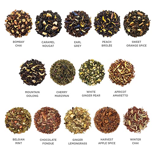 Tea Forte Single Steeps Loose Leaf Winter Chalet Tea Sampler, Assorted Variety Tea Chest Box, Single Serve Pouches, 28 Count (Pack of 1)