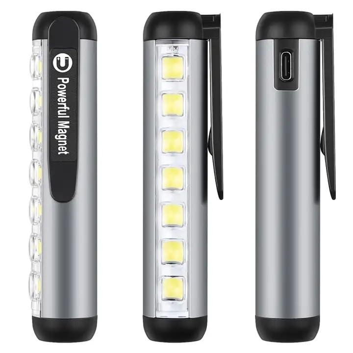 Efillooc COB LED Flashlight Pen Torch (Rechargeable, 4 Modes) - Mini Portable Pocket Clip-on Light for Camping Hiking Running Work (B0DDJTBPRY) Amazon Price History, Amazon Price Tracker