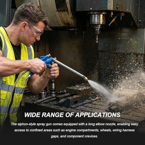 Image of Air Engine Cleaning Spray Gun, High-Pressure Professional Air Blow Gun Pneumatic Cleaning Sprayer with 4Ft Hose, Car Engine Dust Cleaner Wash Sprayer for Narrow Space
