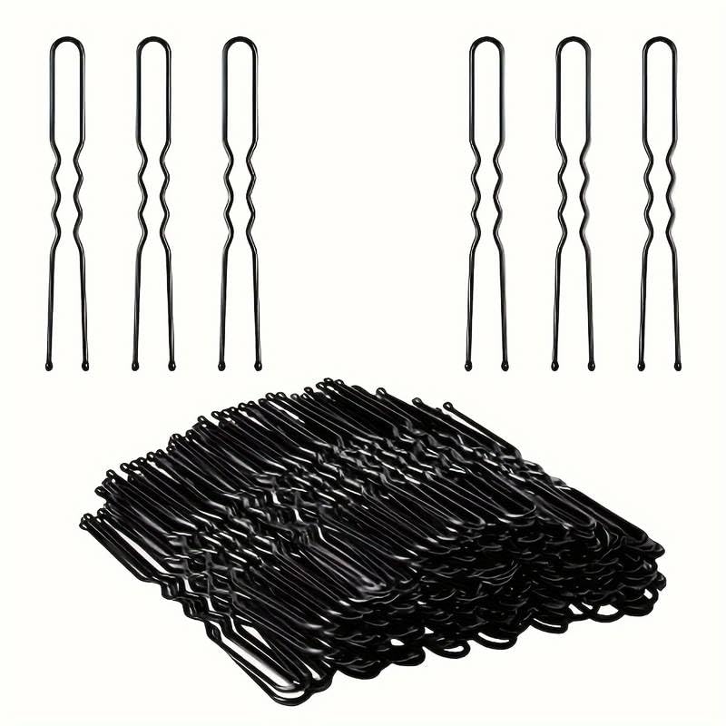 IMAXWAVE Horquillas de pelo en U, Pasadores de pelo en U, Ganchos para el cabello en U, Clips para el cabello en U, Horquillas para el cabello en U, Horquillas en U, Ganchillos en U, 6 Cm (Negro)