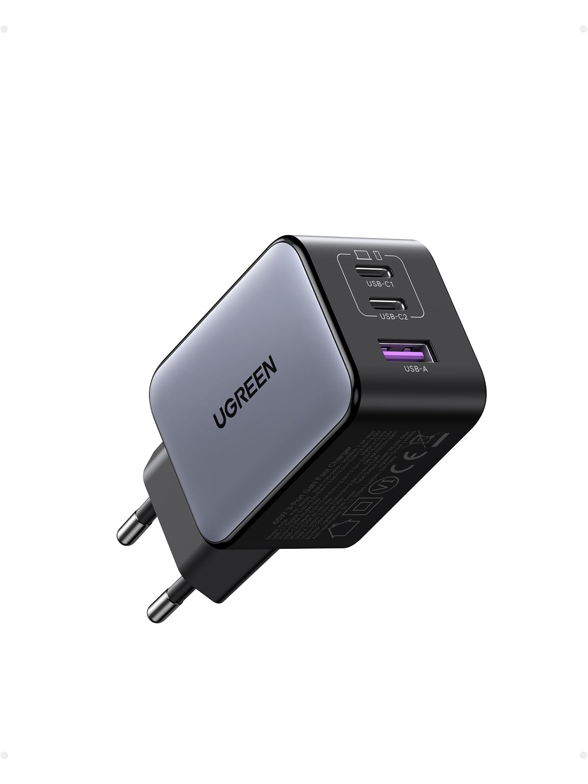 UGREEN Nexode 65W USB C Chargeur Rapide 3 Ports GaNInfinity Prise USB C