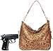Laser Cut Bling Hobo fashion CCW Bag Faux Leather Concealed Carry Purse Brown