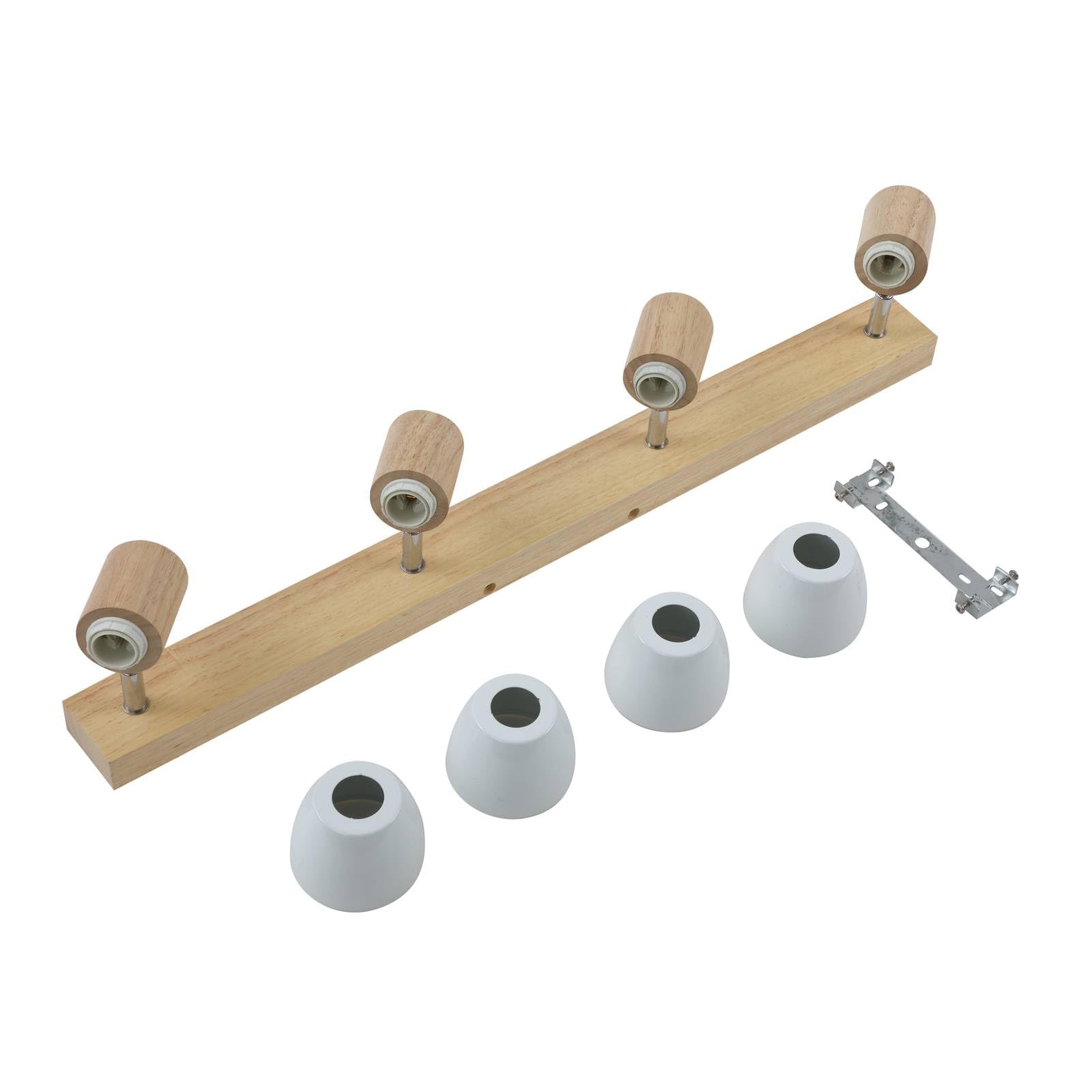 Lindby Deckenlampe Holz Metall, Deckenstrahler drehbar und schwenkbar Deckenleuchte 3x E14 max. 40W ohne Leuchtmittel Lampe Wohnzimmer Küchenlampe