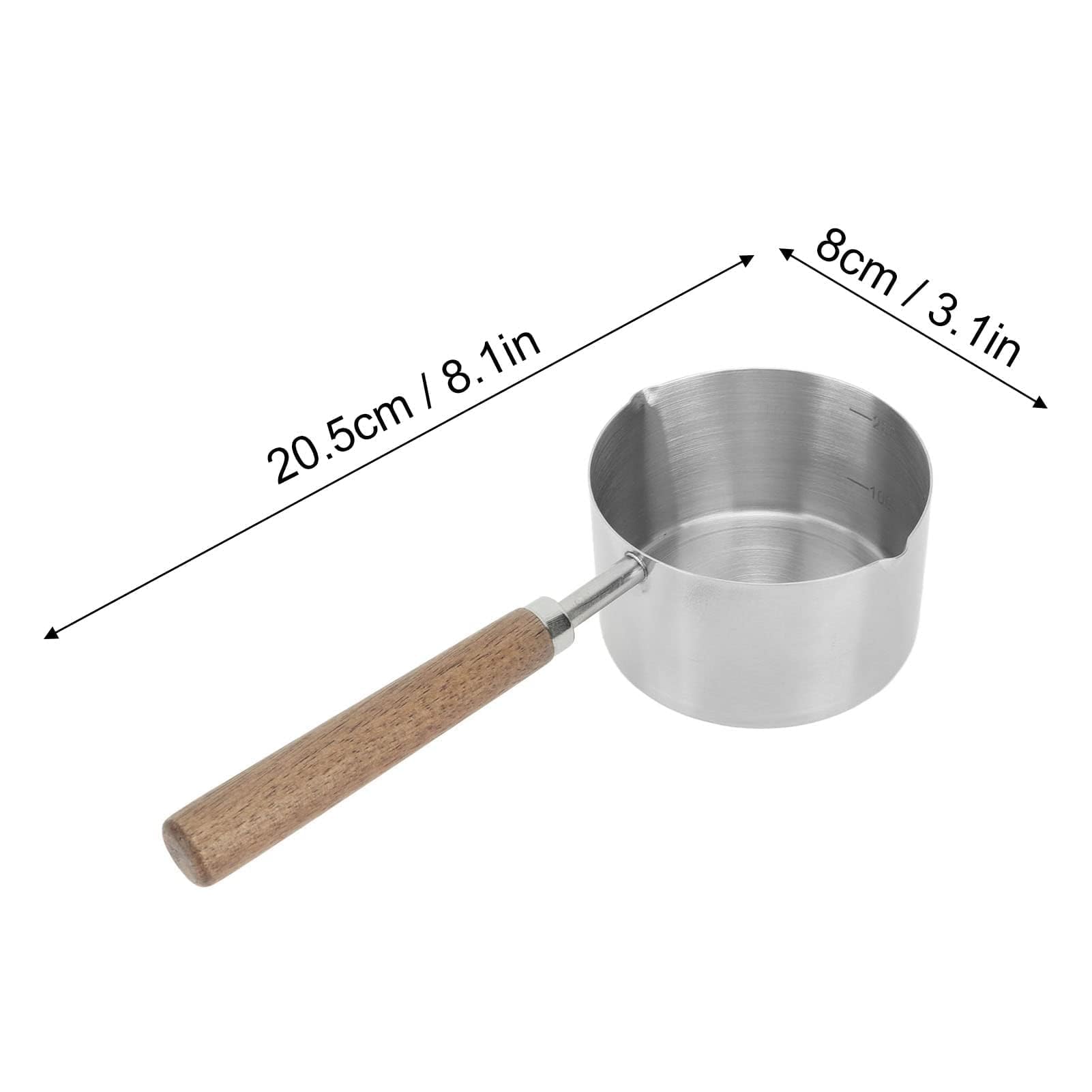 Pentola piccola da 2 pezzi, casseruola in acciaio inossidabile da 200 ml Pentola per latte Pentola per sciogliere il burro Pentola per scaldare il latte Pentola piccola per zuppa