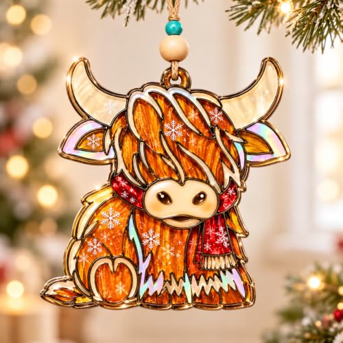 Hyturtle Highland Cow Christmas Ornament...
