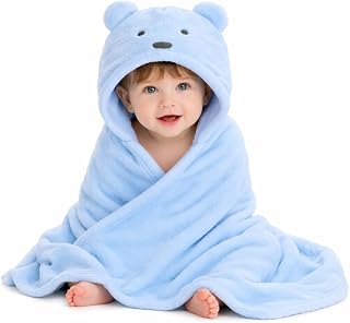 First Kick New Born Baby Blanket Pack of Super Soft Bathrobe Wrapper Bath Towel for Boys, Girls, Babies (Sky Blue, Length ... Price In India