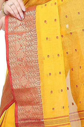 Image of WoodenTant Women's Pure Cotton Taant Saree with Designer Border