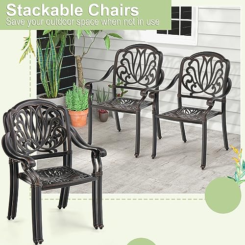 Tangkula 11298-NP-TA Set Of 4 Cast Aluminum Patio Dining Chairs thumb #5