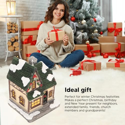 Pomya-Christmas-Village-House-LED-Lighted-Christmas-Snow-Village-Sets-Light-Up-Christmas-Town-Scene-Display-Christmas-Village-Collection-Table-Decor-Collectible-Buildings-Type-B