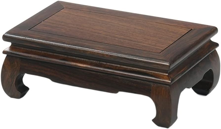 Bonsai Pedestal Vase Pedestal Stands Bonsai Base Rectangular Plant Bracket Ebony for Buddha Statue Flower Bonsai Strange Stone Teapot Vase Wooden Handicraft Ornaments Planter Stand Plant Holder(18cm)