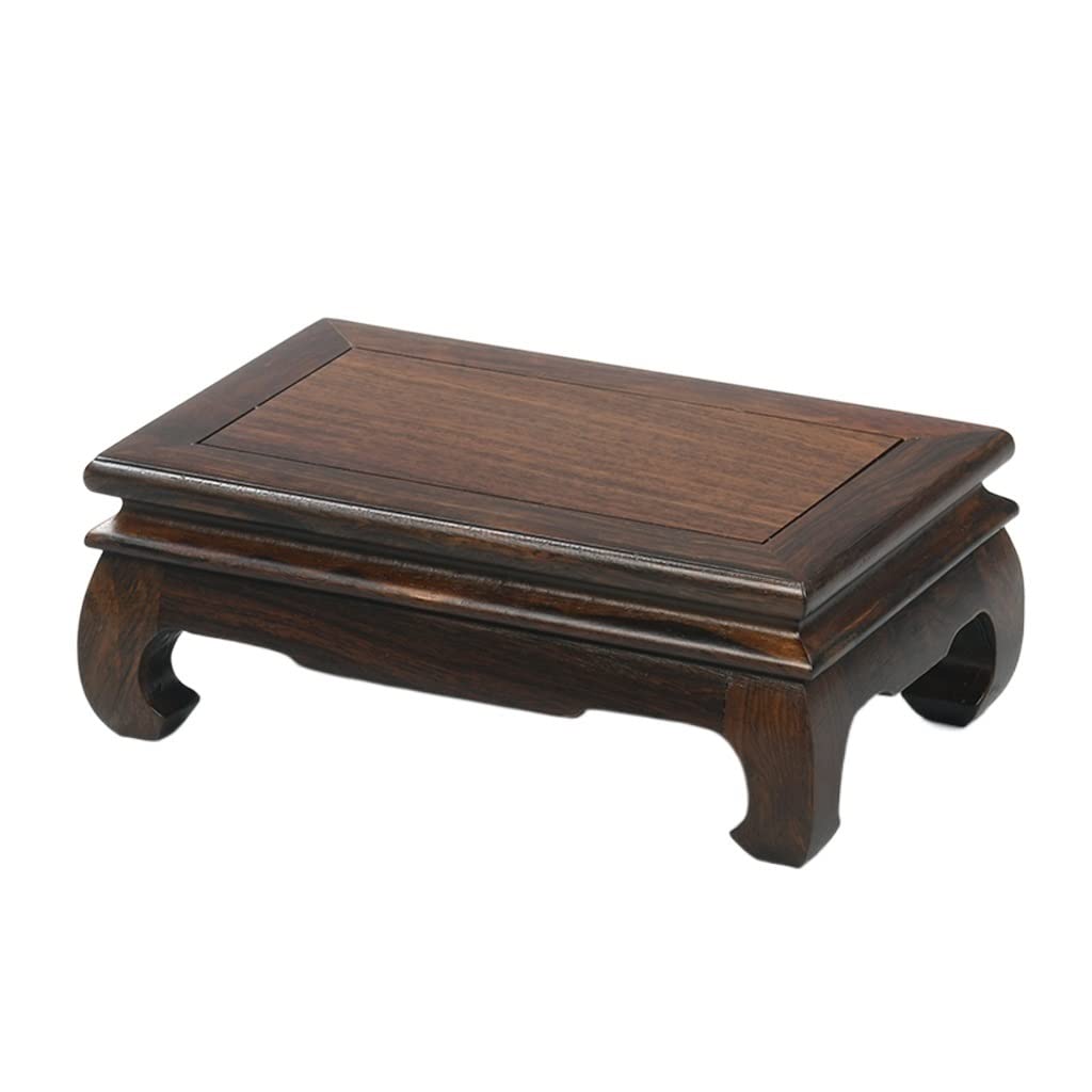 TEESONG Bonsai Pedestal Bonsai Base Rectangular Plant Bracket Ebony for Buddha Statue Flower Strange Stone Teapot Vase Wooden Handicraft Ornaments Vase Pedestal Display Stands(24cm)