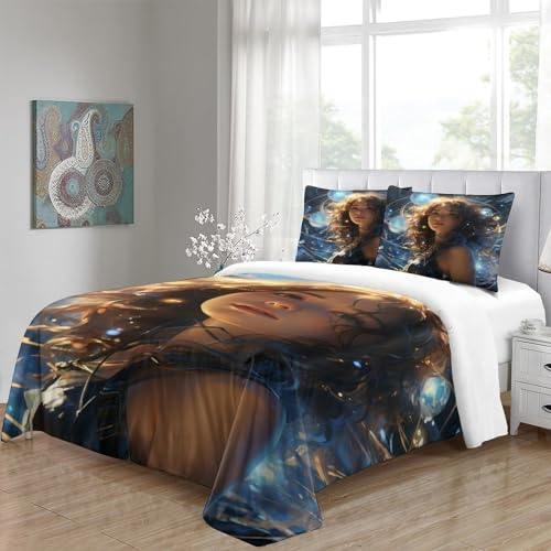 Linge de lit imprimé sci-fi infroissable en microfibre douce 2 places - 5