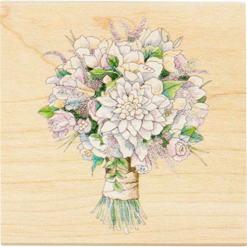 Inkadinkado Bridal Bouquet Mounted Rubber Stamp - Perfect for Wedding Card Making and Scrapbooking