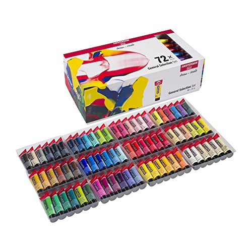 Amsterdam Standard Series Acrylic Paint Set for Beginners | Trial Set (73 x 20 ml Tubes) | Base Colour Selection