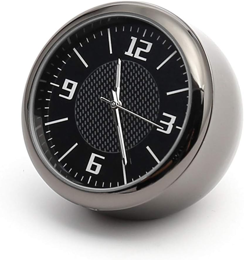 Car Clock, Car Air Vent Clip Quartz Clock Mini Vehicle Dashboard Clock Pocket Stick-On Analog Clock for Cars Boat Bike Home(Black)