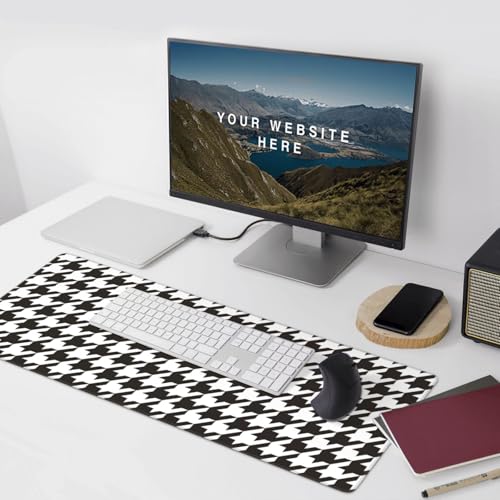 Tapis de souris de jeu imprimé pied-de-poule pour ordinateur portable