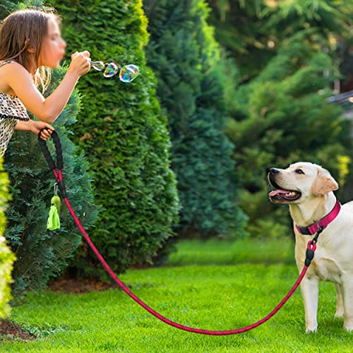 Dynmeow Reflective Dog Collar and Leash Set, 6FT Strong Climbing Rope Leash with Padded Handle, Adjustable Pet Collar with Soft Neoprene Padding for Large Dogs, Hot-Pink, L - Image 5