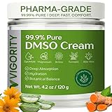 Vigority DMSO Cream 99.9% Pure for Topical Joint, Muscle Comfort - DMSO Pharmaceutical Grade Cream with Arnica, Magnesium, Turmeric, OptiMSM, Aloe Vera 3.53oz