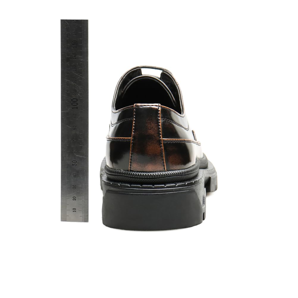 Męskie buty na platformie Richelieu styl vintage skórzane golfowe klasyczne sznurowane karbowana podeszwa codzienne buty Derby