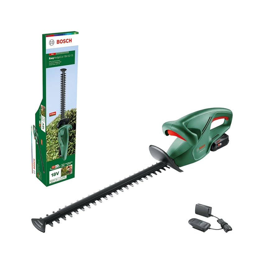 Bosch Tagliasiepi a batteria EasyHedgeCut 18V-52-13 (1 batteria da 2.0 Ah; 18 Volt System; lunghezza barra 52 cm; per tagliare piccole siepi)