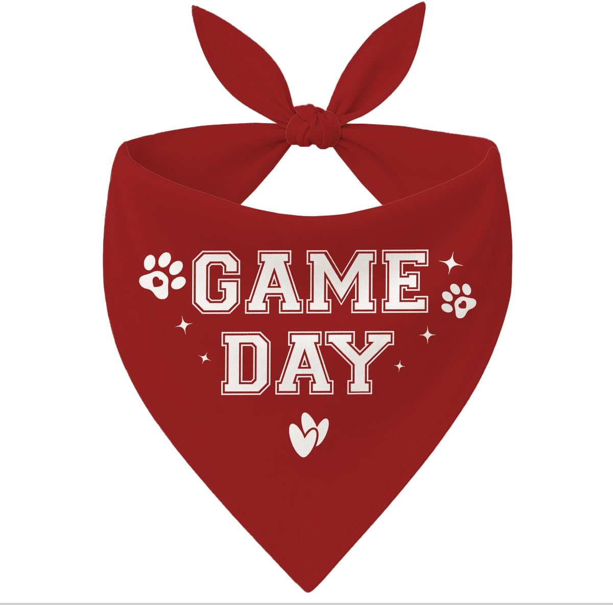 Game Day Dog Bandana, Pet Triangle Scarf for Boy and Girl, Red Pet Dog's Scarf Accessories, Dog's Bandana for Small Medium Dogs, Gifts for Dogs Lovers