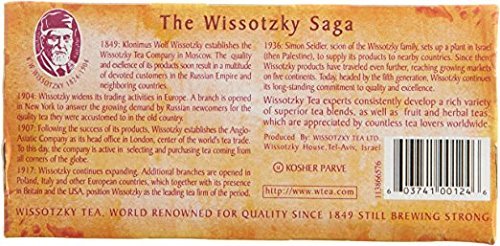 Wissotzky TeaPeach Tea 25 Tea Bags 1.76 Oz. Pack Of 3.