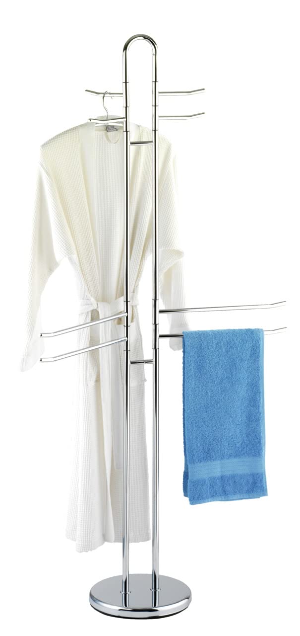 WENKO Piantana portasalviette Palermo - 8 bracci, Acciaio, 55.5 x 168 x 28.5 cm, Cromo