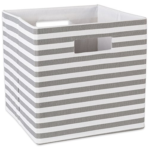 Cube de rangement pliable pour éliminer le désordre sous les étagères en tissu gris