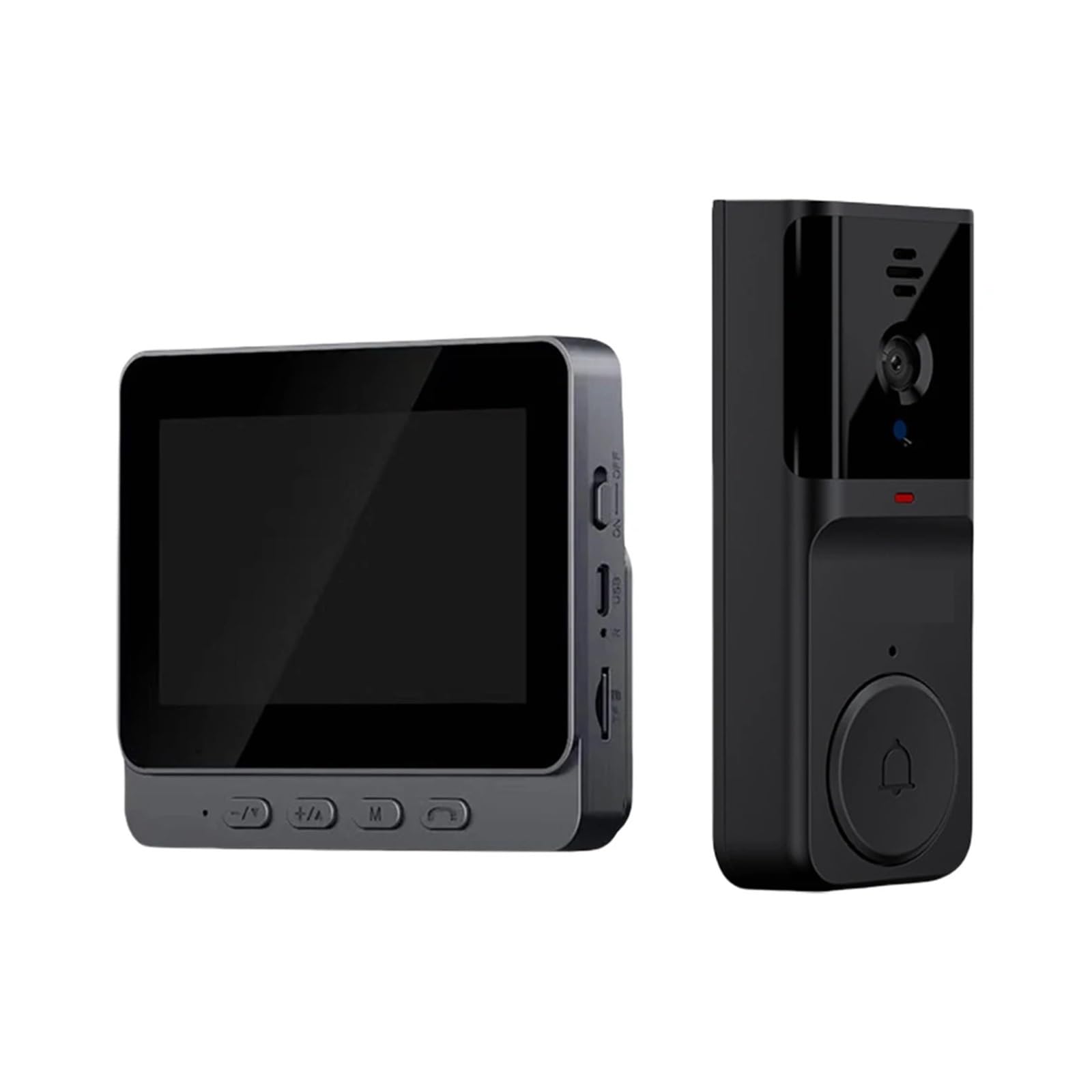 Sonnette Wi-FI 2,4 GHz à Double Communication avec écran,3 Pouces, vidéo HD, Vision Nocturne infrarou for la Surveillance Domicile Grand Angle