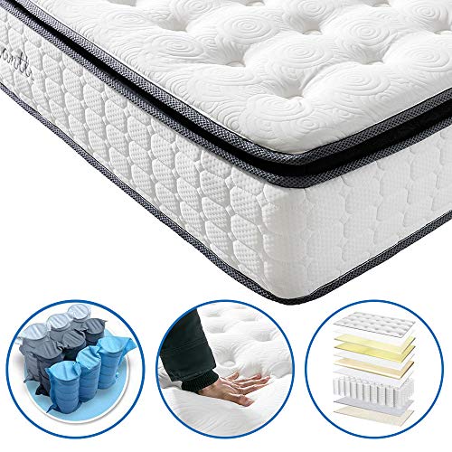 Vesgantti Pillow Top Series - 10.6 Inch Innerspring Hybrid Queen Mattress/Bed in a