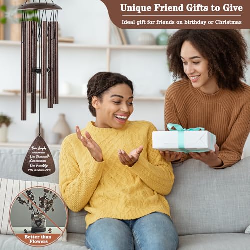 Image of Soopau Gifts for Best Friend Women Men, 32 inch Bronze Wind Chimes Friendship Gifts for Women, Bestie Gift for Woman, Gift Ideas for Bestfriend