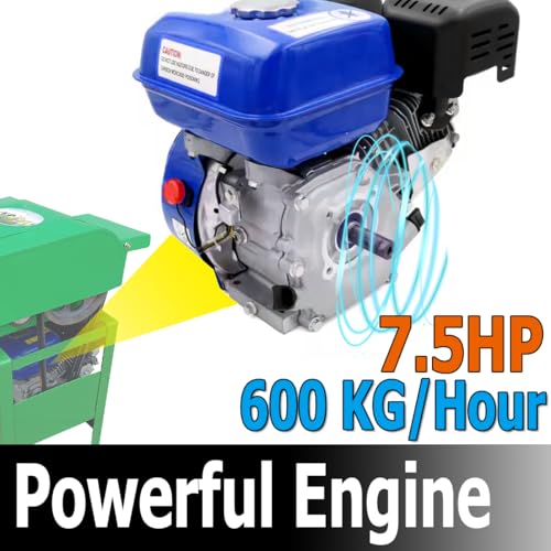 Image of TXMACHINE Lawn Mowers 800kg /h hay Cutter Machine Electric hay Cutter Silage Machine Grass Cutter for Chaff,Corn Straw,Grass,Wheat Straw with Miniature Circuit Breaker (Gasoline Type)
