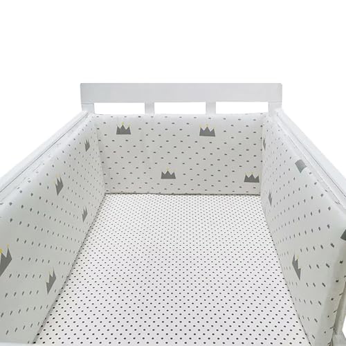 GYCF Parachoques de Cuna para Bebés Transpirable Chichonera Protector Cuna Chichonera de Cama para Proteger Bebe y Decorar la Cuna Protector de Cubierta Transpirable,A14,150x30CM