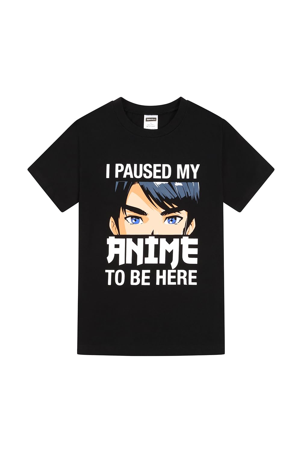 Pigiama corto in cotone con scritta "I Paused My Anime To Be Here", per bambini