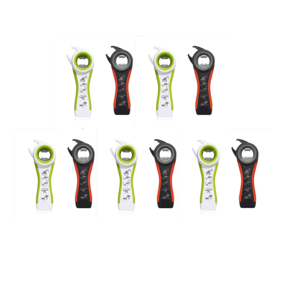 5 In 1 Multi Function Stainless Steel Plastic Can Jar Bottle Open Tighten Bottle Jar Can Opener for Small Hands, Seniors or Anyone Who Suffers from Arthritis Good Kitchen Tool (50pcs2pack)