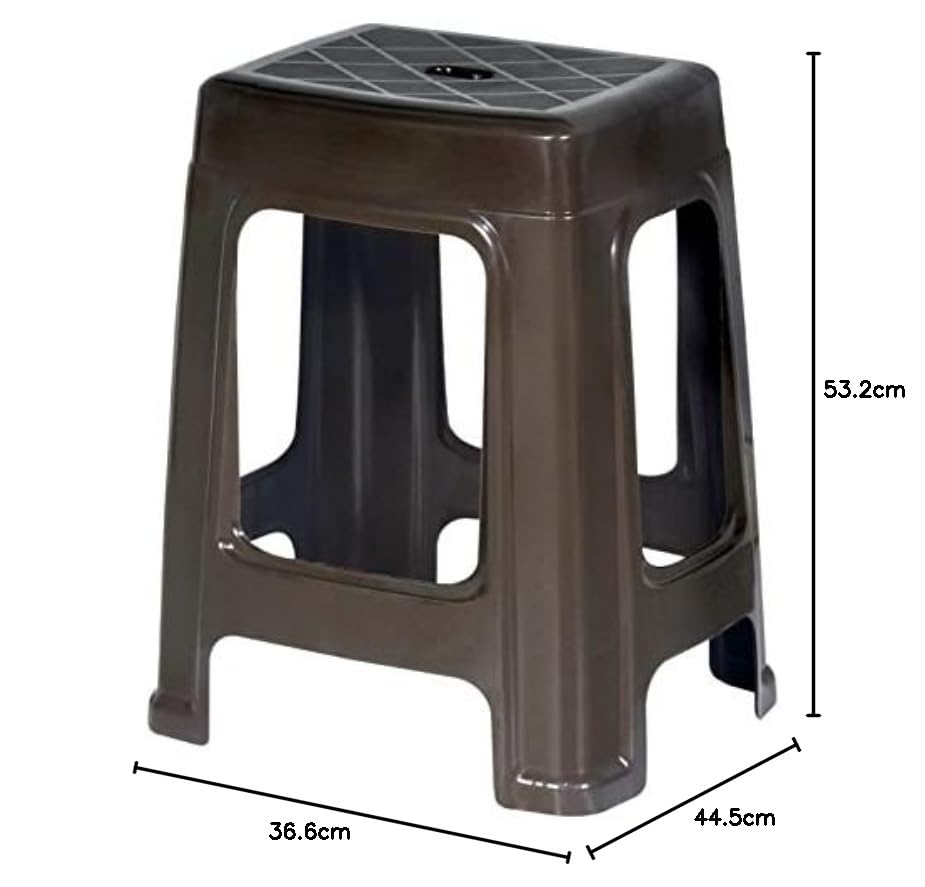 Image of Nilkamal STL28 Strong and Durable Plastic Seating Stool for Home | Bedroom | Bathroom | Kitchen | Living Room | Office | Adult Stool with high Load Capacity (Season Rust Brown)