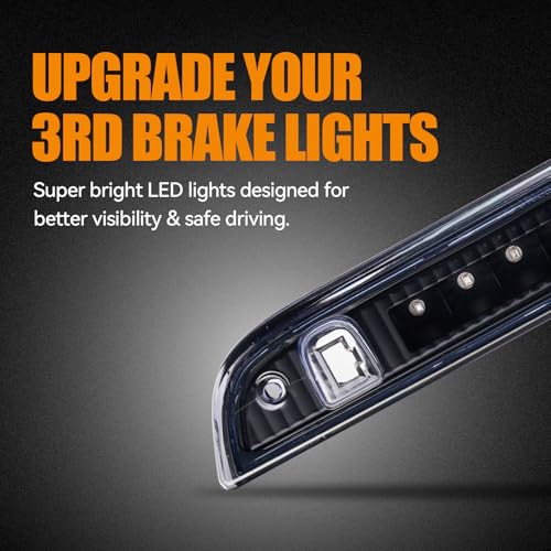 Image of Third 3rd Brake Light LED for 2007-2017 Jeep Patriot, High Mount Rear Brake Lights Assembly for 07-17 Jeep Patriot, Waterproof Center Cab Lamp Stop Light (Black)