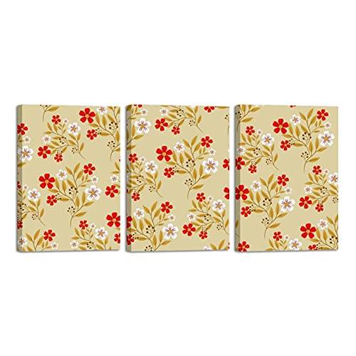 Art illustration moderne fleurs en 3 pièces pour décoration murale de maison