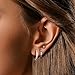 KANOUE 10 Pairs Silver Surgical Steel Earrings Sets for Multiple Piercing Lightweight Small Huggie Hoop Earrings CZ Stud Earrings for Women Trendy Cartilage Hypoallergenic