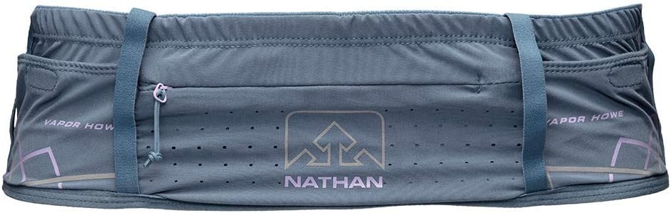 Nathan Running Belt Vaporhowe Hydration WaistBelt WaistPak. Includes Soft Flask, Storage, Zipper Pocket. For Running, Hiking Fanny Pack. Bounce Free.