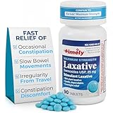 TIME-Cap Labs 90 Maximum Strength Laxative Senna Tablets 25mg - Occasional Constipation Relief for Adults, Helps Support Regularity When Travel, Routine Changes, or Diet Shifts Cause Irregularity