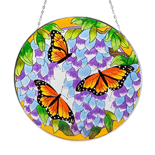 Bits and Pieces - Artistic Butterfly Suncatcher - Stained Glass Window Hanging - Hand-Painted...