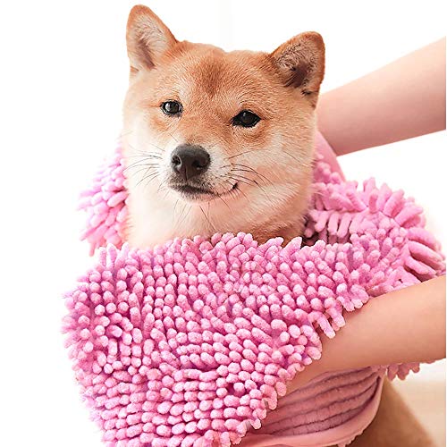 ColorYLife Dog Towel - Microfiber Super Shammy with Hand Pockets, Ultra Absorbent Quick
