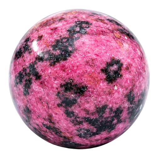 Image of Certified Rhodonite Crystal Ball for Meditation - Premium Crystal Vastu Items for Home and Feng Shui Items for Good Luck - Ideal for Pooja Supplies and Spiritual Practices (1.5 inch Inch)