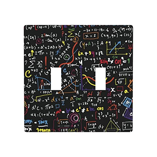 Math Formula Classic - Placa de pared para interruptor doble, placa de interruptor, cubierta de salida decorativa, tamaño estándar 4.72 x 4.72 pulgadas