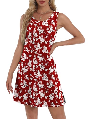 Image of BKRIVE Coverup Summer Dresses for Women 2026 Eyelet Casual Loose Sleeveless Sundresses Tank Dresses with Pockets