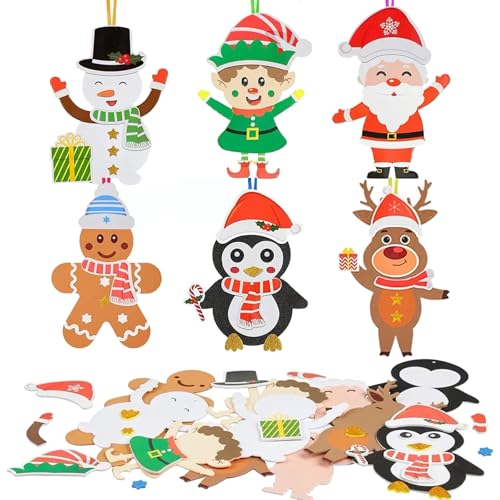 Gibocot 12 Pack Christmas Crafts for Kids, Snowman Reindeer Santa Claus Penguin Grinch Gingerbread Man Foam Arts and Crafts Kit for Xmas Activities for Toddlers Children Boys Girls
